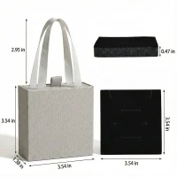 Technical dimensions of Crystia jewelry gift box showing 3.54-inch width and 1.38-inch depth with foam insert details.
