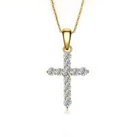 14k gold diamond cross necklace