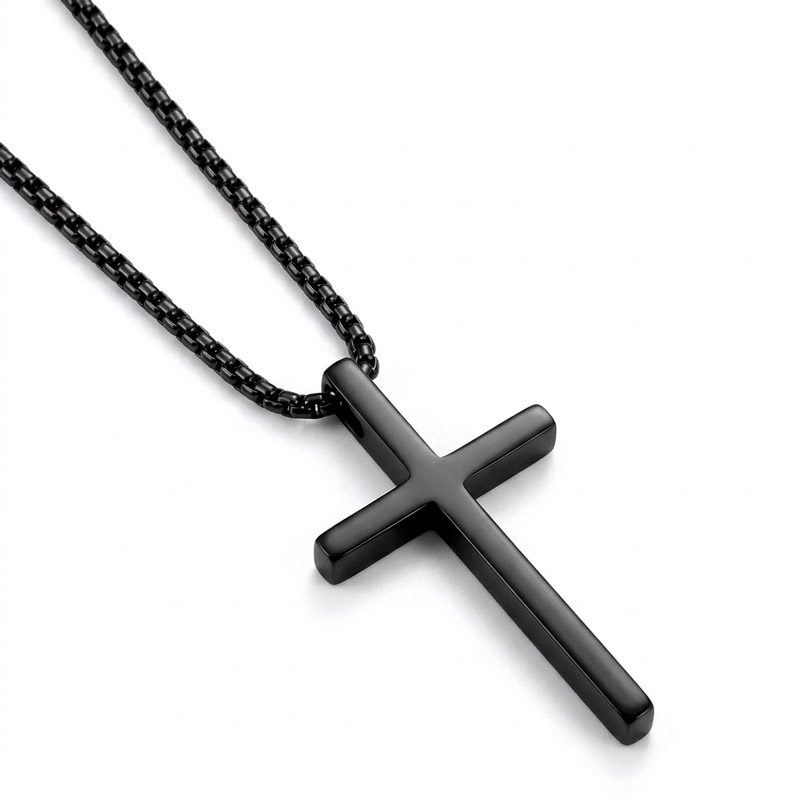 Black Stainless Steel Cross Necklace big for mens Black Stainless Steel Cross Necklace big for mens