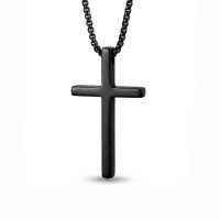 black stainless steel cross necklace