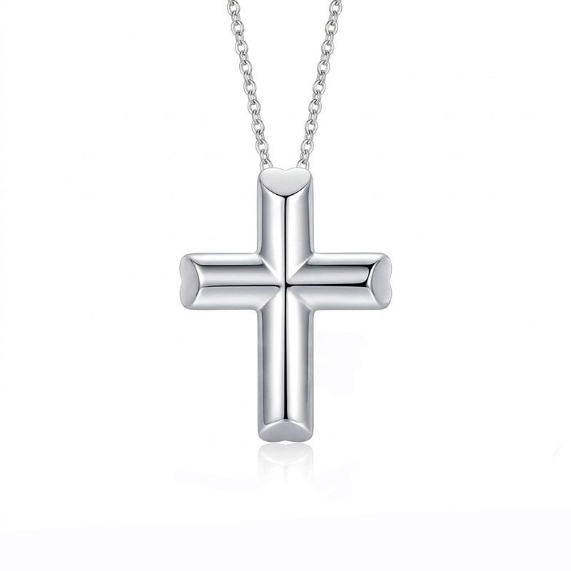 Chunky Silver Cross Necklace