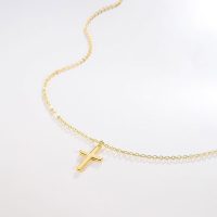 14 k Gold Plated Stainless Steel Cross Necklace