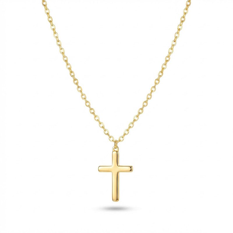 Gold Plated Stainless Steel Cross Necklace