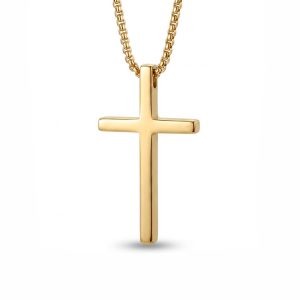Gold Stainless Steel Cross Necklace – Kalder