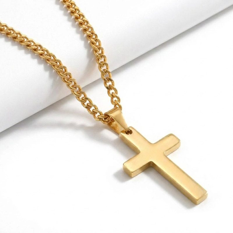 mens stainless steel gold cross necklace mens stainless steel gold cross necklace