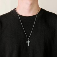 Men's Stainless Steel Silver Cross Necklace