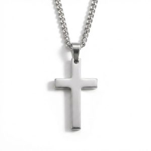 Men’s Stainless Steel Silver Cross Necklace – Obsyd