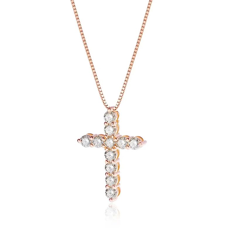 moissanite cross necklace women moissanite cross necklace women rose gold box chain