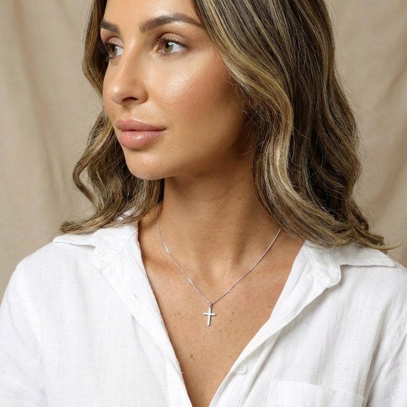 simple cross necklace 925 silver sterling for womens simple cross necklace 925 silver sterling for womens