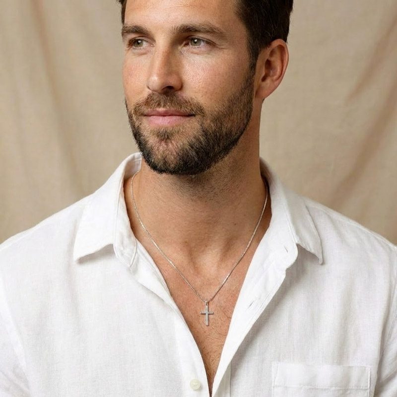 simple cross necklace for mens 925 silver sterlin simple cross necklace for mens 925 silver sterling