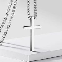 simple stainless cross necklace silver big cross