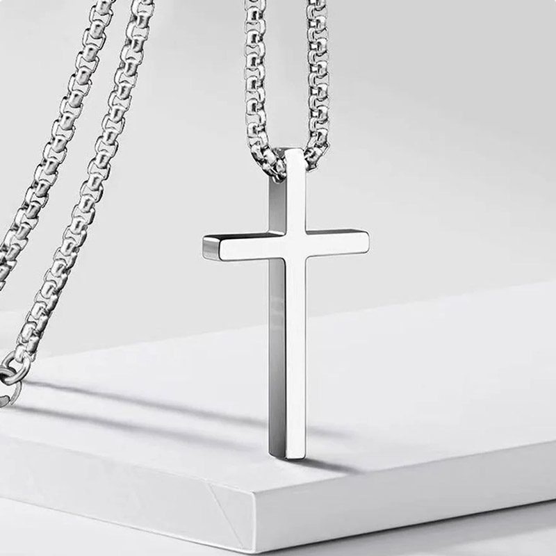 simple stainless cross necklace silver big cross simple stainless cross necklace silver big cross
