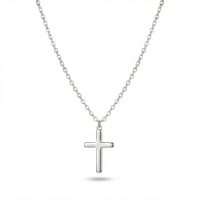 stainless steel cross necklace silver