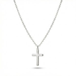 Stainless Steel Cross Necklace Silver – Aeryn