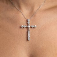 Sterling Silver 925 with Cubic zircon Cross Necklace