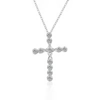 Sterling Silver CZ Cross Necklace - Aevum