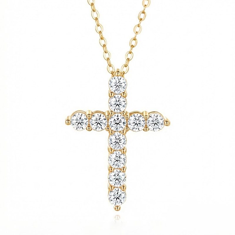 yellow gold diamond cross necklace yellow gold diamond cross necklace cable chain