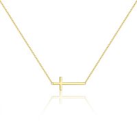 18k gold sideways cross necklace aëlis