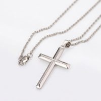 925 Italy Silver Cross Necklace with chain 18", 20", 22", 24"