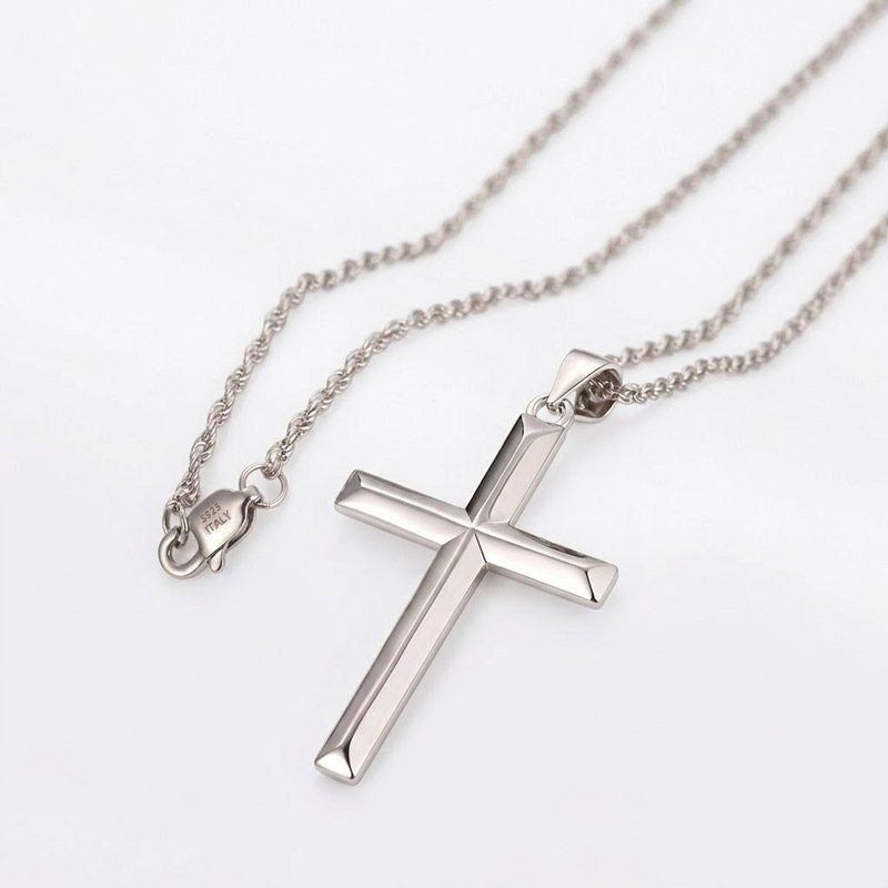 925 Italy Silver Cross Necklace with chain 18", 20", 22", 24" 925 Italy Silver Cross Necklace with chain 18", 20", 22", 24"