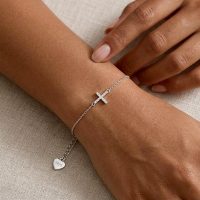 925 sterling silver cross bracelet for womens