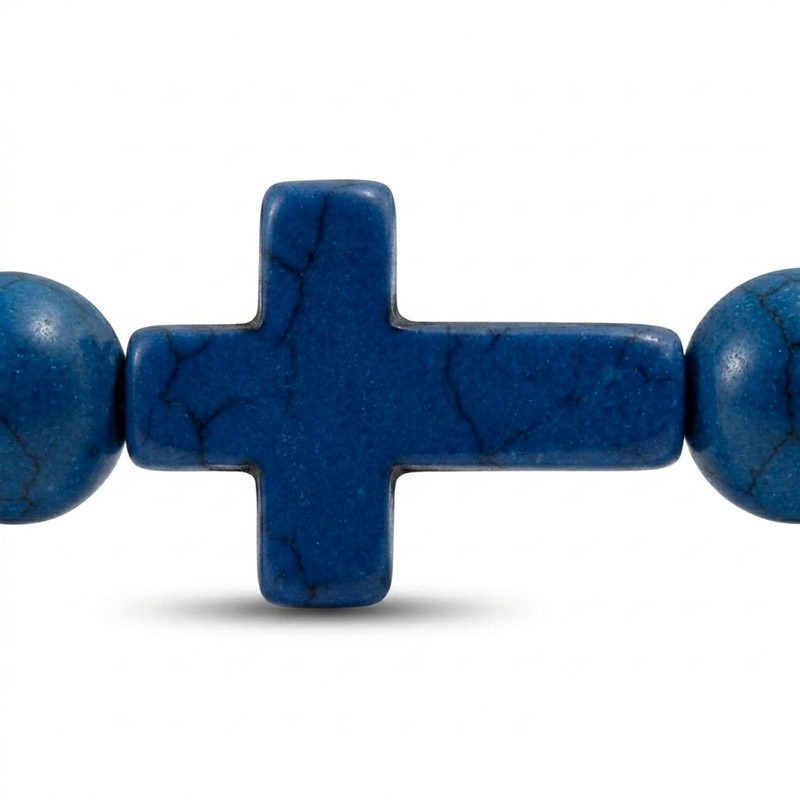 beaded cross bracelet blue dark beaded cross bracelet blue dark