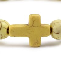 Beaded Cross Bracelet Yellow jasper style