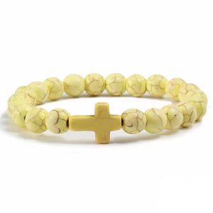 Beaded Cross Bracelet Yellow – Kael