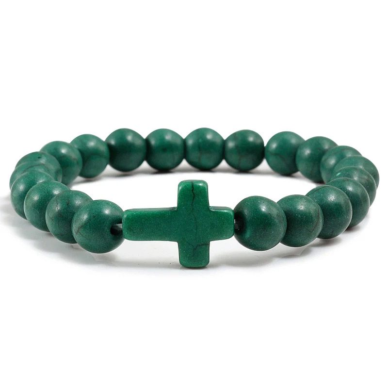 Beaded Cross Bracelet​ Green