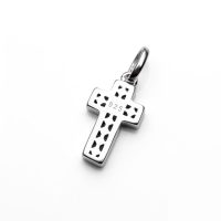 Black Cross Pendant dainty 925 sterling silver no chain