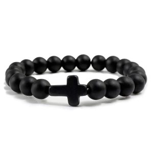 Black Onyx Cross Bracelet