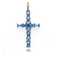 blue stone cross pendant