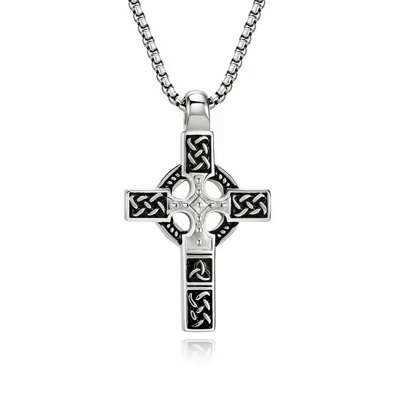 celtic cross necklace mens