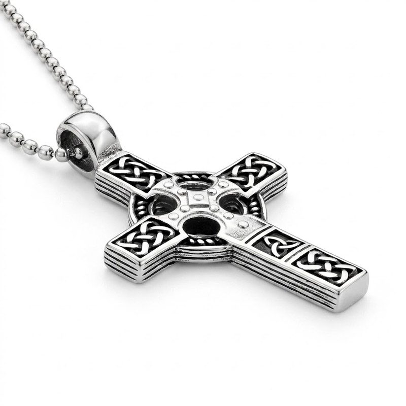 large Celtic Cross Necklace Mens stainless steel 24" large Celtic Cross Necklace Mens stainless steel 24"