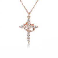 Cross Crown Faith Necklace rose gold