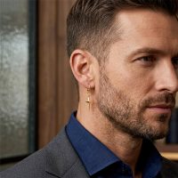 Dangle Cross Earrings gold plated for Men