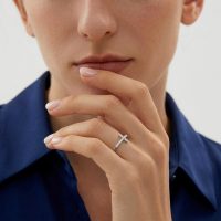 diamond moissanite cross rings for women ivory