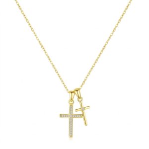 Double Cross Necklace Gold​