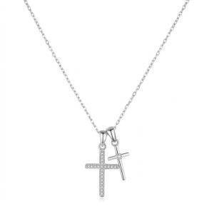 Double Cross Necklace Silver – Duale