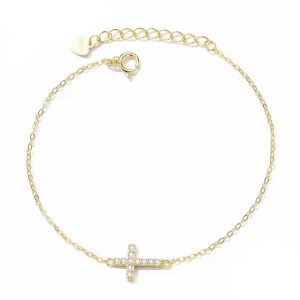 gold cross bracelet for women