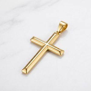 Gold Plated Cross Pendant 18k plated, base 925 silver sterling, no chain for womens or mens