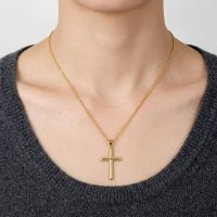 Gold Plated Cross Pendant 18k plated, base 925 silver sterling for womens
