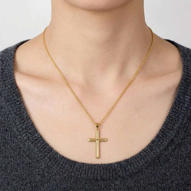 Gold Plated Cross Pendant 18k plated, base 925 silver sterling for womens Gold Plated Cross Pendant 18k plated, base 925 silver sterling for womens