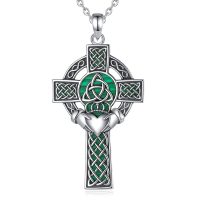 irish celtic cross necklace chain 18" or 20"