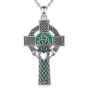 irish celtic cross necklace chain 18" or 20"