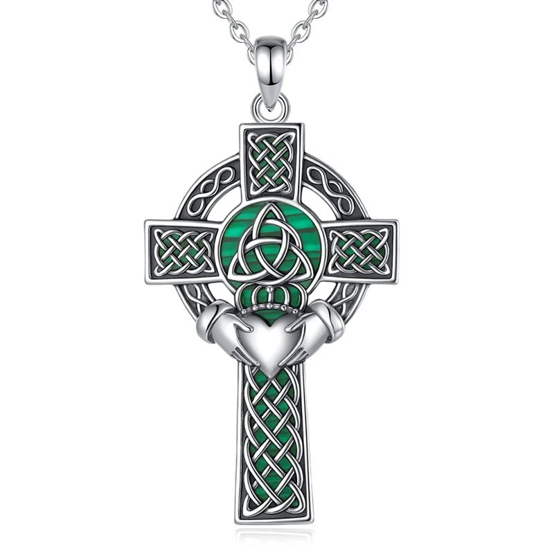 irish celtic cross necklace chain 18" or 20"
