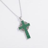 irish celtic cross necklace backside