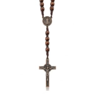 Mens Rosary Necklace wooden