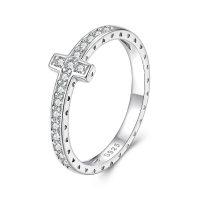 Moissanite Cross Ring 925 silver sterling