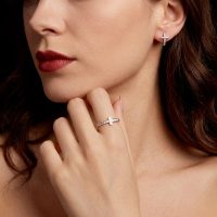 Moissanite Cross Ring 925 silver sterling for womens engagement